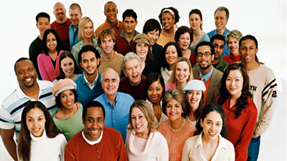Group of diverse people smiling