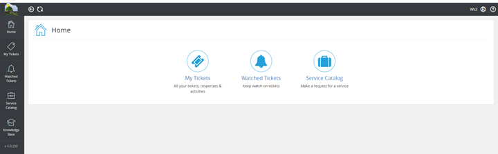 Home Page of creating tickets