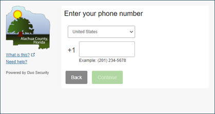 Figure 3. Screenshot of dialog box asking user to enter your phone number