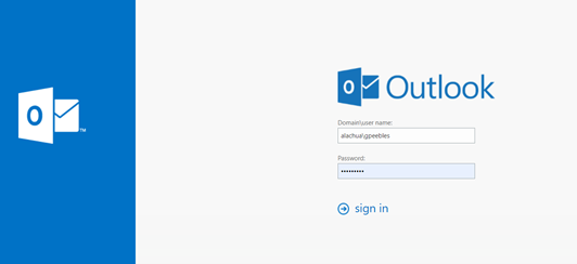 Screenshot of Outlook Webmail Login Page