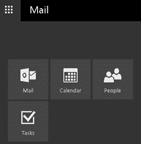 Screenshot of Outlook Webmail feautures which allows to search people, check calendar, and lookup tasks