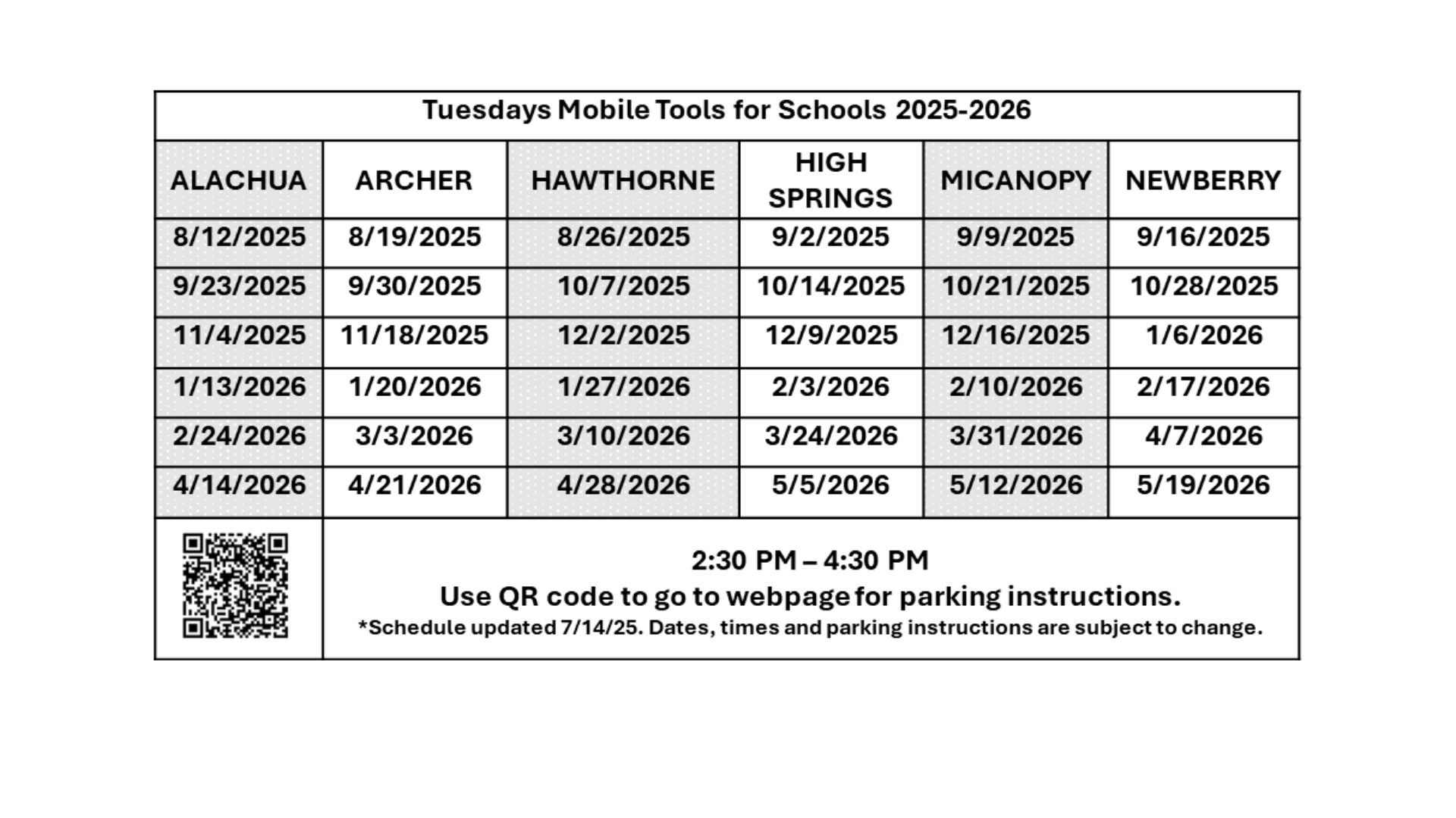 2025-26 Mobile Schedule