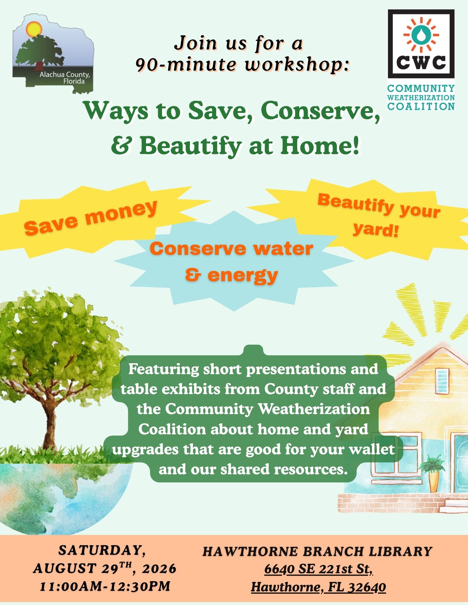 Free Home & Yard Conservation Workshop Flyer